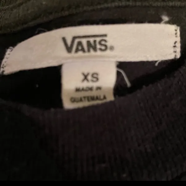 Vans Off the Wall Women’s Long Sleeve Crop Top Shirt Black White XS - Image 4