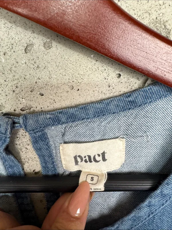 Pact Women's Denim Chambray Tank Dress small - Image 5