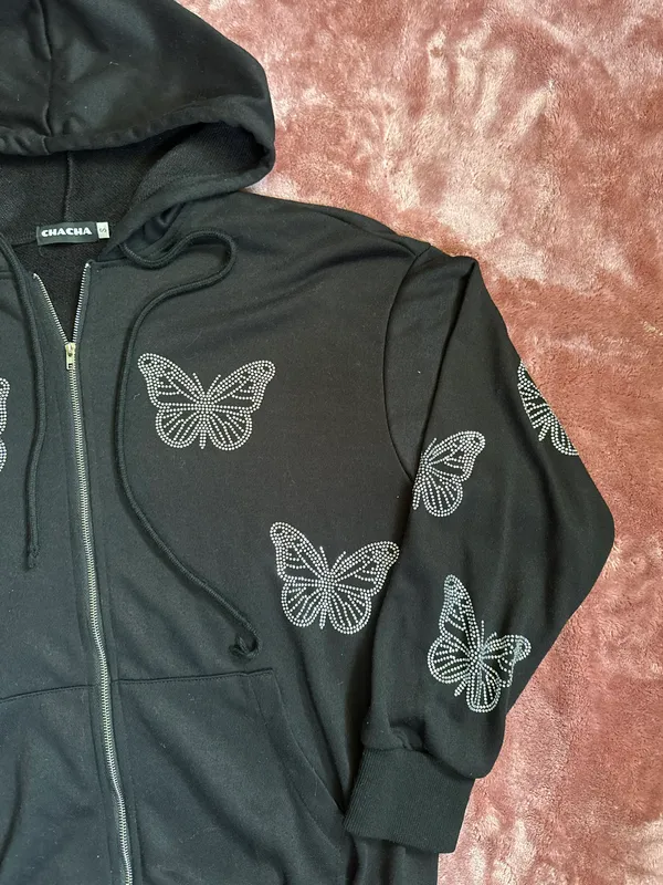 Cha Cha RHINESTONE BUTTERFLY SWEAT SET - Image 2
