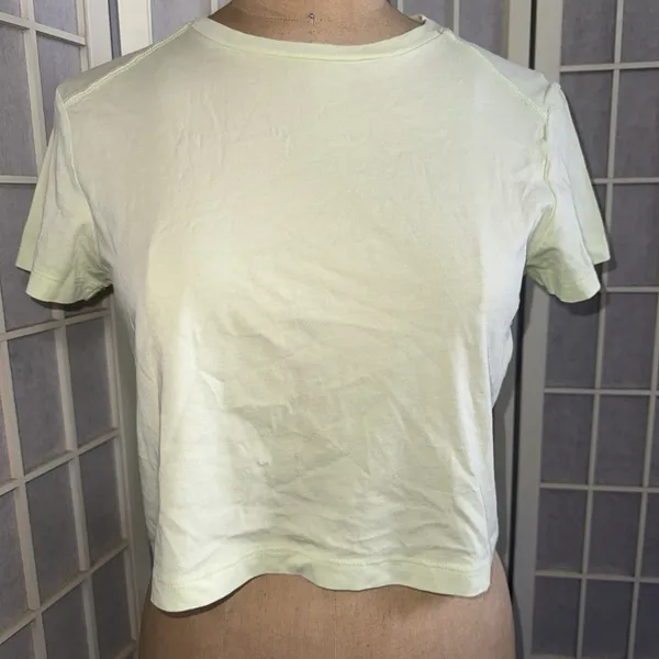 Victoria's Secret VS PINK Cotton Basic Light Green Crop Top Tee Shirt Sz XS NWT - Image 2