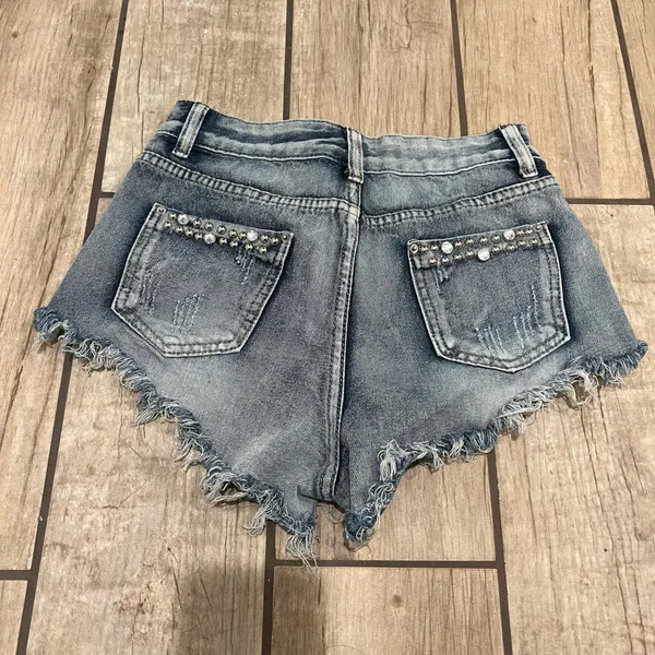 Mid Waist Booty Shorts Mid Rise Denim Shorts Jeans Shorts Summer Pants Stretch - Image 2