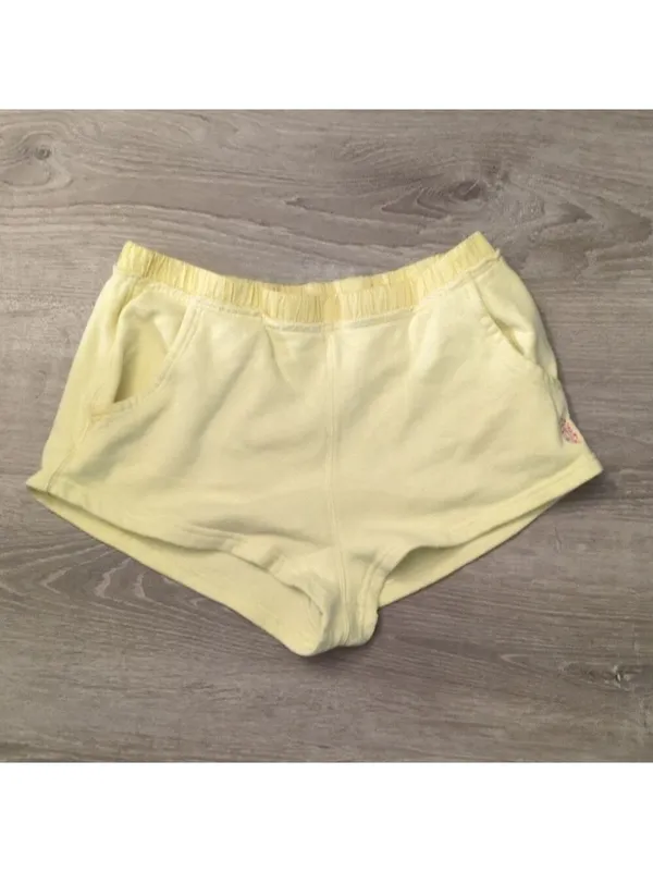 Free people starfruit yellow terry cloth shorts size medium - Image 2