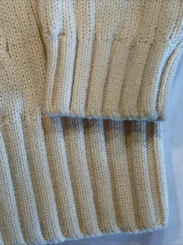 LIZWEAR Vintage Classic Cream Cable Knit Women’s Sweater Size Large - Image 3