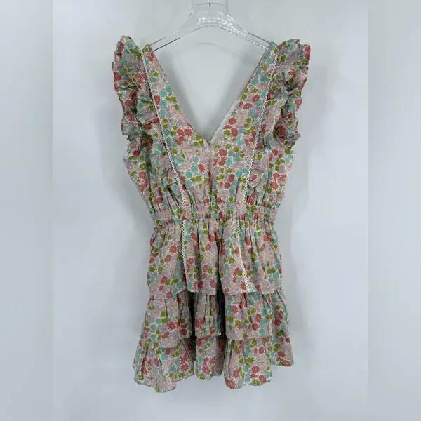 Anthropologie Love the‎ Label Floral Ruffle Mini Dress NWT size medium - Image 4