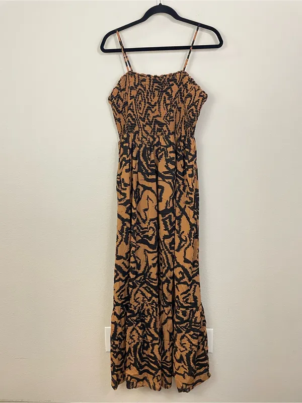 Anthropologie Printed Smocked Sleep Maxi Dress Size Large - Image 3