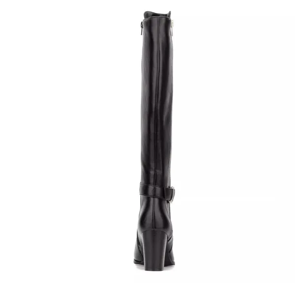 New York & Company Black Over-the-Knee Block Heel Boots with Dual Zippers Size 8 - Image 4