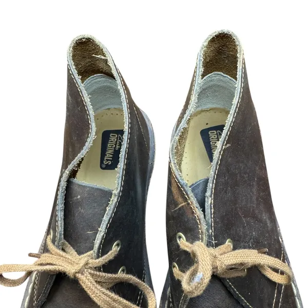 Clarks Boots Womens 10 Brown Leather Originals‎ Desert Ankle Lace Up Shoes - Image 3