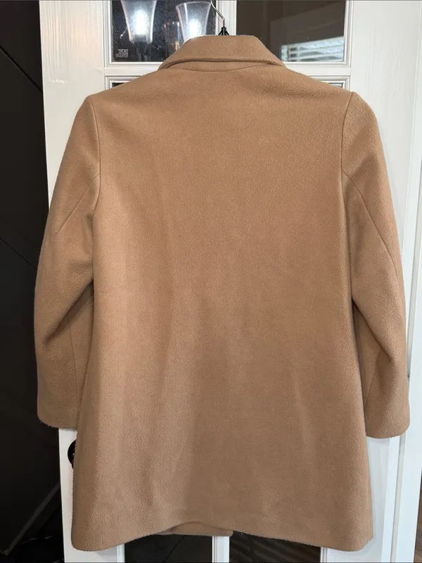 OLD NAVY Classic Camel Single-Button Wool-Blend Coat Size MP Minimalist Capsule - Image 3