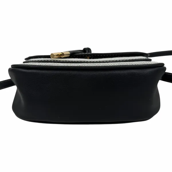 Nine West Birdi Canvas Shoulder Bag Crossbody Bag Black White - Image 7