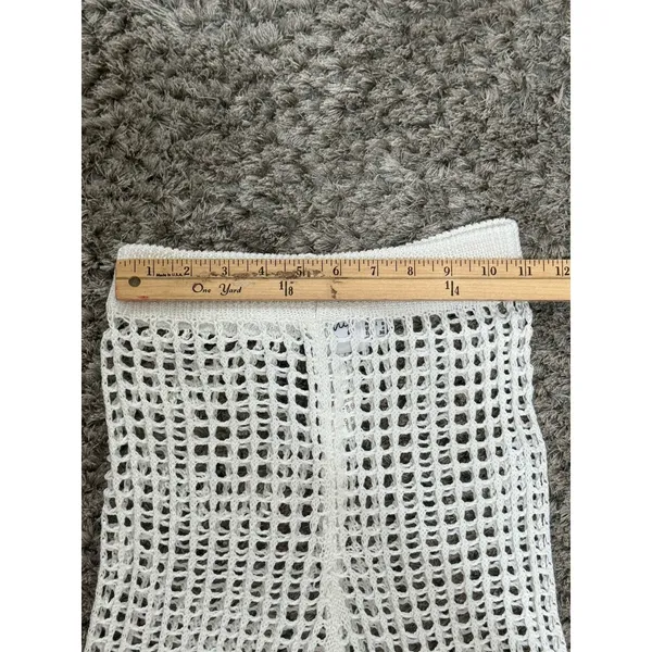Polly Crochet Open Knit Pants Women’s Size 4 Wide Leg White Beachy Coastal - Image 6