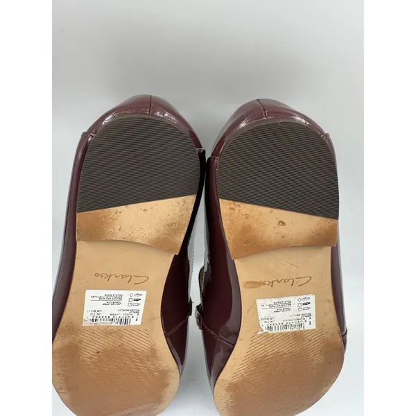Clarks Women’s Size 9.5 Merlot Slip-On Loafer Leather Burgundy/Red - Image 12