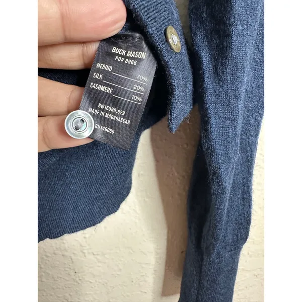 Buck Mason Featherweight Merino Silk Cashmere Button Cardigan size XS - Image 7