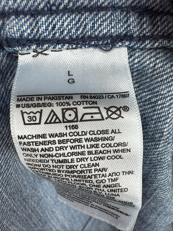 GAP Easy Jean pull on Light Blue Washed Denim Cargo Joggers tapered L drawstring - Image 11