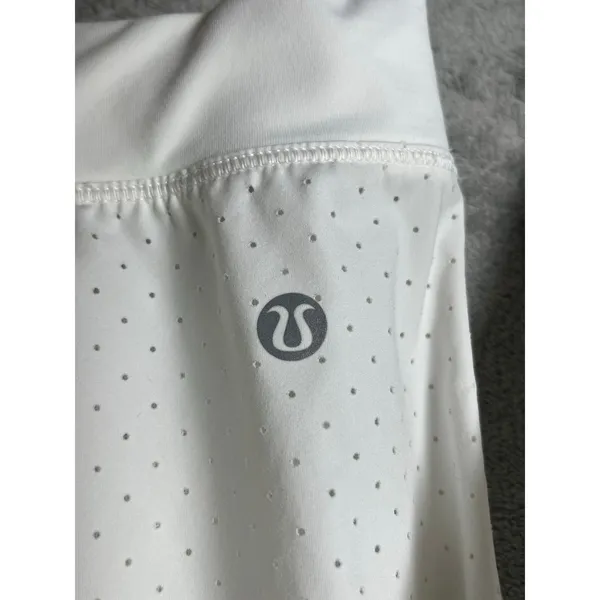 Lululemon Final Lap Jacket Size 6 White Perforated Lightweight Running Zip Up 6 - Image 6