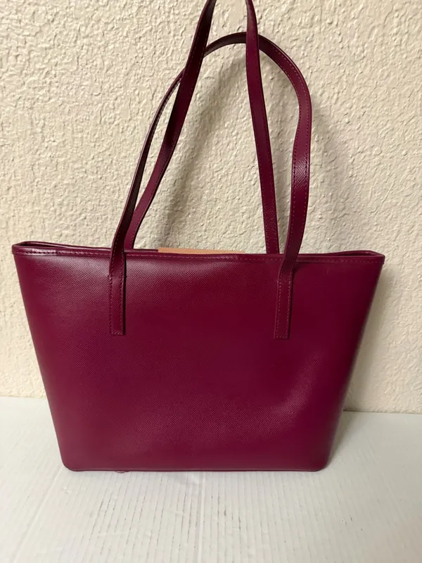 Ted Baker Burgundy Tote Bag Large Structured Shoulder Handbag - Image 13