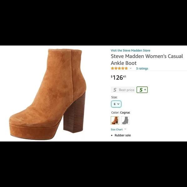 Steve madden cognac gratify platform booties - Image 4