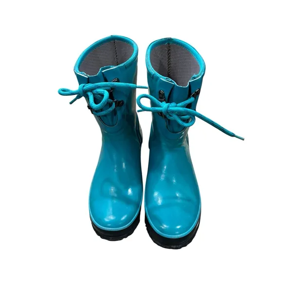 BOGS Urban Farmer Teal Lace Up Rain Boots Womens Size 8 Waterproof Garden chore - Image 3