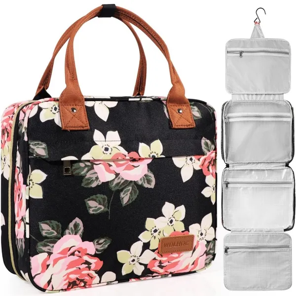 Travel Toiletry Bag Organizer hanging Makeup floral printed - Image 10