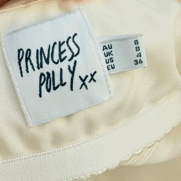 PRINCESS POLLY WHITE STRIPED‎ STRAPLESS BODYCON TOP US 4 Summer - Image 4