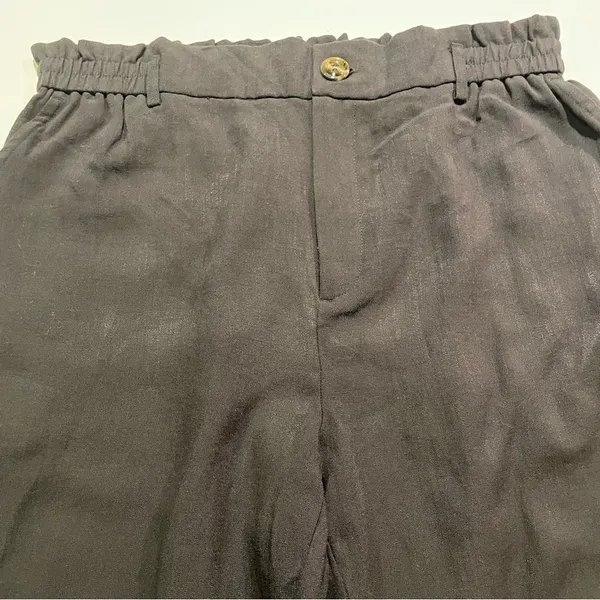 Halara High Waist Wide Leg Pants NWT Cropped Cuff Hem Black Women L Pockets Work - Image 3