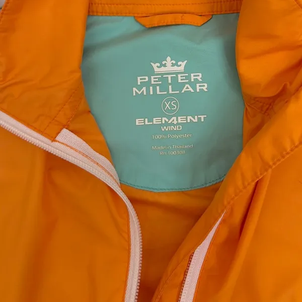 Peter Millar Element Quarter Zip Orange Windbreaker Active Golf Jacket Size XS - Image 4