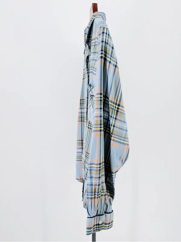 Aerie Boyfriend Flannel Button Down Pajama shirt light blue relaxed flowy fit - Image 5