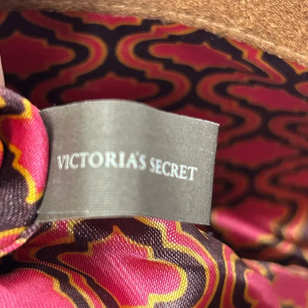 Victoria's Secret Angel Brown Faux Suede‎ Tote Bag Trellis Lining Vintage Y2k - Image 3