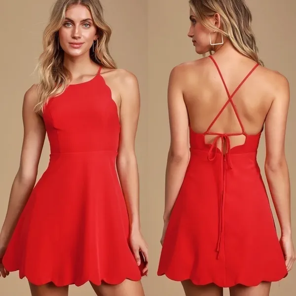 Lulus Play‎ On Curves Backless Dress in Red Size Medium - Image 2