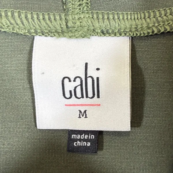 Cabi Marathon Jacket Womens M Green Camo Full Zip Hoodie Thumbholes 6030 - Image 2