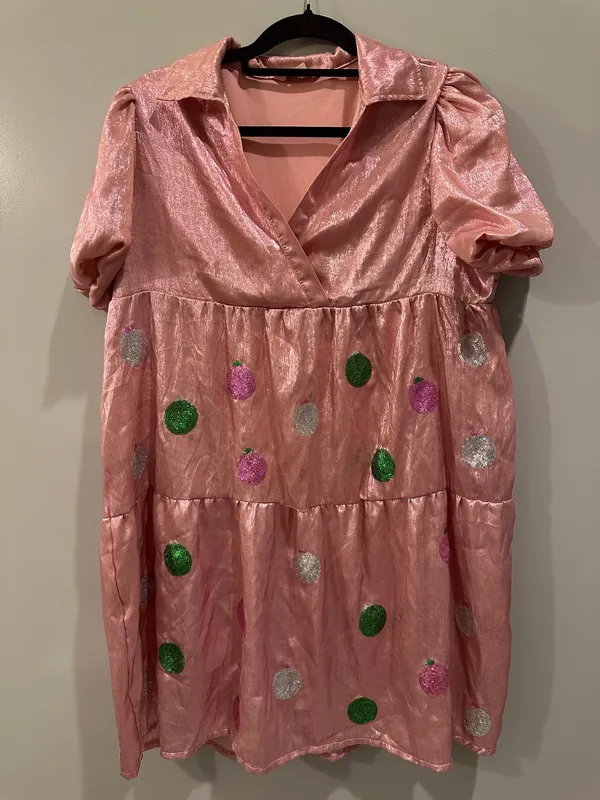 Simply Southern Sequin Christmas Ornament Dress - Image 3