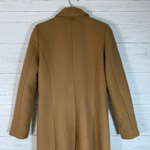 Rebel Queen camel double breasted wool blend pea coat size 42 - Image 8