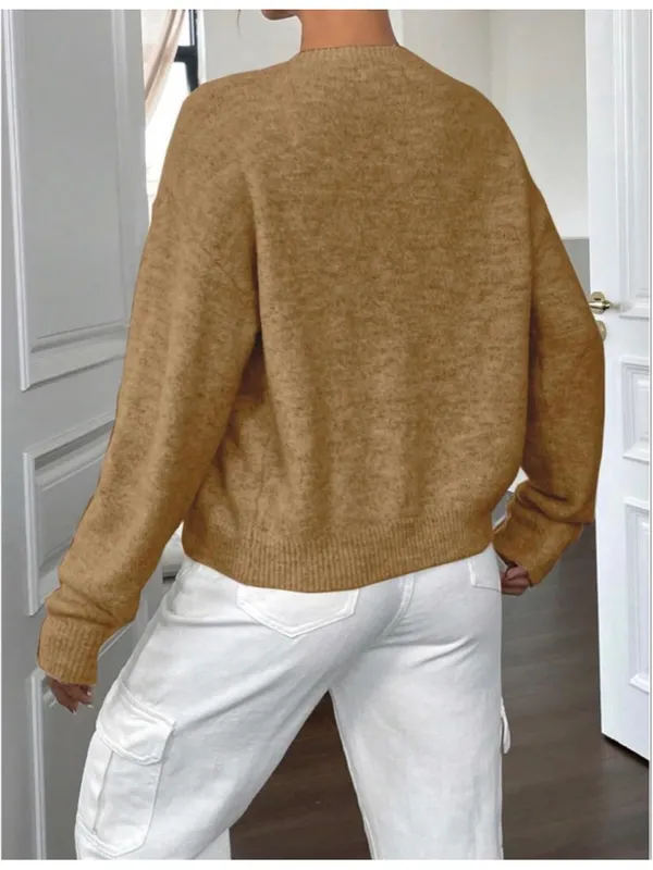 NEW Knit Long Sleeve Button Down Lightweight Alpaca Cardigan S - Image 2