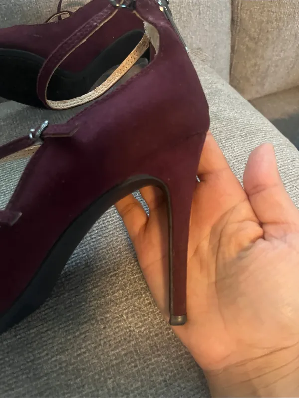 Circus by Sam Edelman Burgundy Strappy Pointed-Toe Heels - Image 4