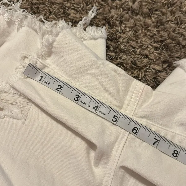 American Eagle Curvy Hi-Rise Shortie Jean Shorts 18 White - Image 9