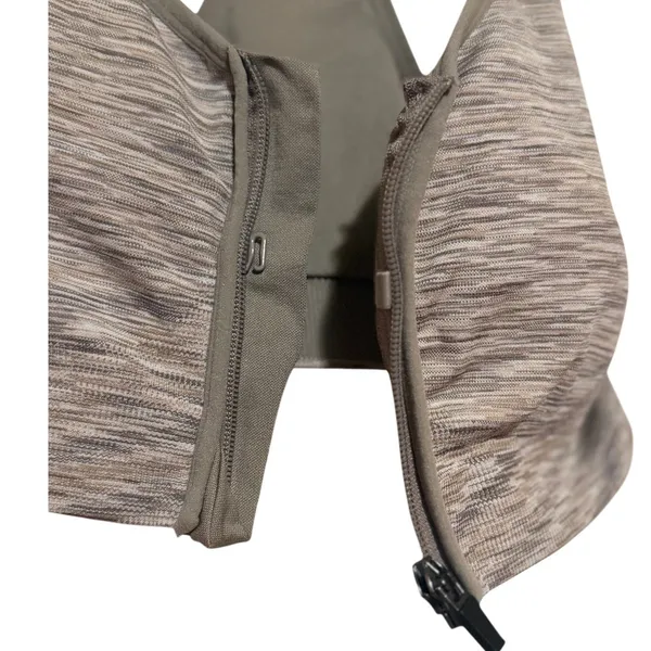 Avia Women's Beige Padded Razorback Front Zip Sports Bra Size L - Image 4