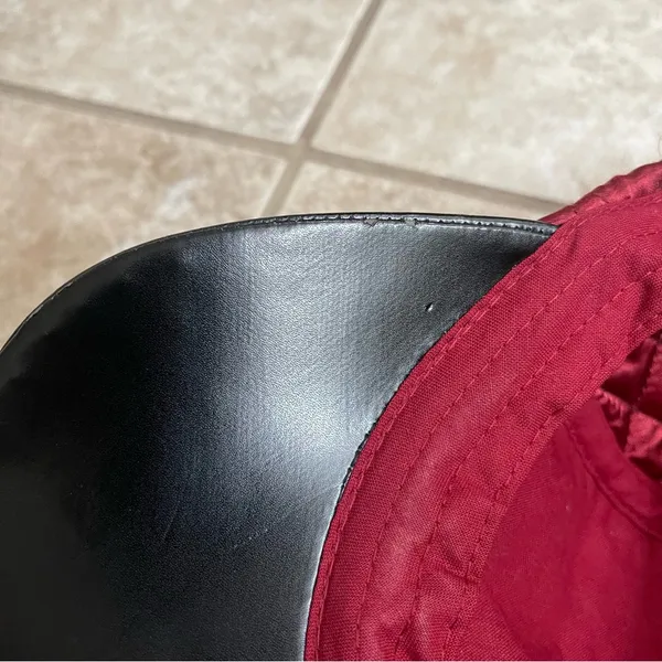 Disney‎ Parks Original Red Quilted Hat Black Mickey Rose Ears Beauty & the Beast - Image 5
