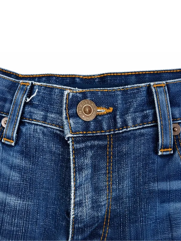 Ralph Lauren Blue Denim Jeans with Brown Leather Patch - Image 3