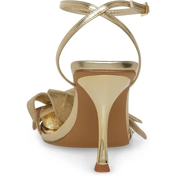 Steve Madden Amani Floral Heeled Sandals Gold Metallic Size 10 NWOT - Image 11