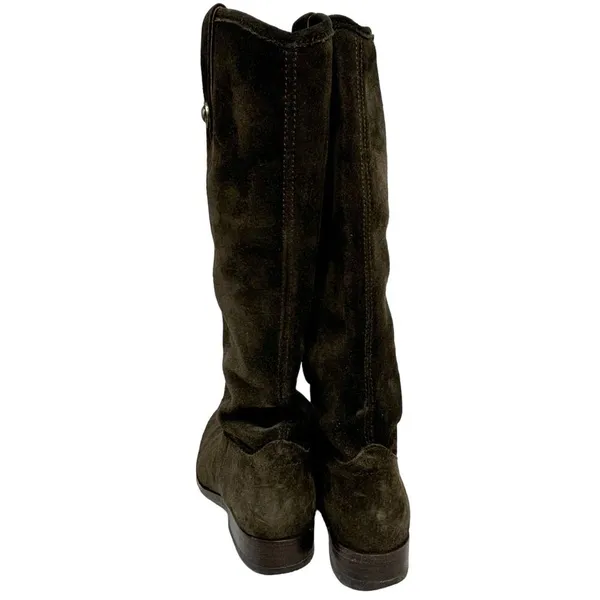 Frye Melissa Button Green, Fatigue Suede Tall Riding Boots 6 - Image 6