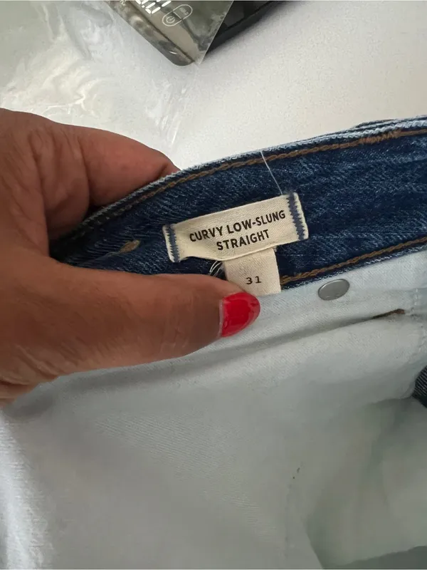 Madewell Low-Slung Curvy Straight Jeans 100% Cotton Denim Size 31‎ - Image 14