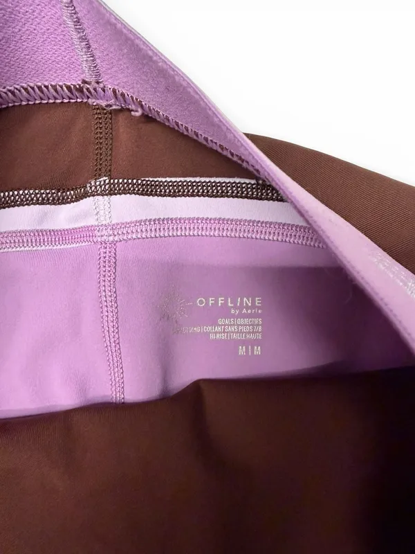 OFFLINE‎ by Aerie Goals High Waisted 7/8 Legging in Brown and Purple - Image 3