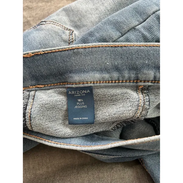 Arizona Jean Co Womens Plus Jegging Light Wash Blue Pull On Denim Pants 18.5 - Image 12