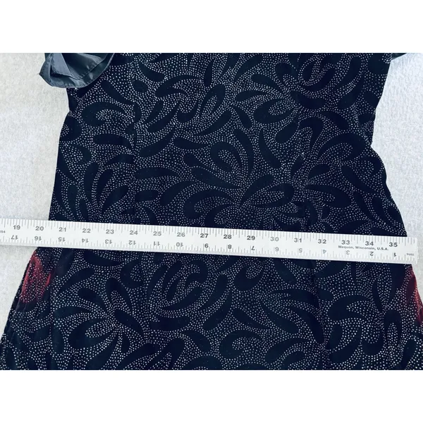 Vintage Filigree Ltd. Elegant‎ Black Sparkle Party Cocktail Dress Satin Bow Sz 8 - Image 8