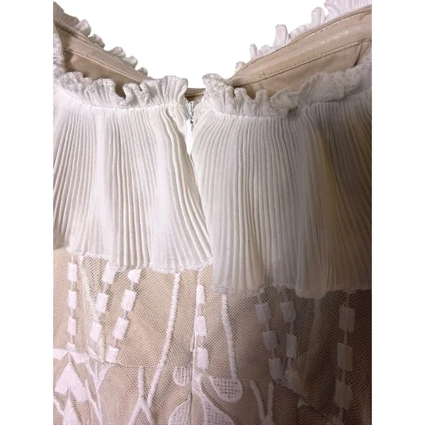 Saints + Secrets White Lace Dress Ruffled Off the Shoulder - Image 5