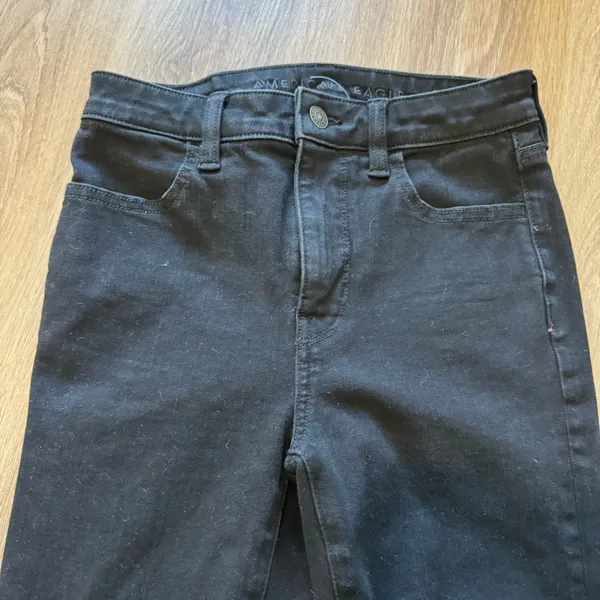 American Eagle Black Raw Hem Skinny Jeans - Image 8