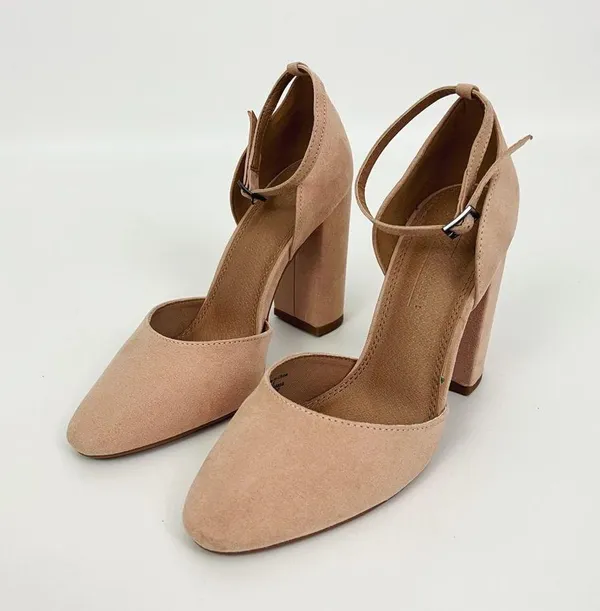 ASOS Pleasant High Block Heels in Blush Pink | Size 7 - Image 4