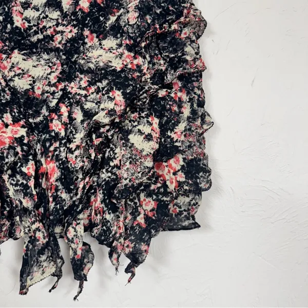 Isabel Marant Etoile Blue Pink Floral Silk Mini Skirt Womens 4 Coquette Romantic - Image 5