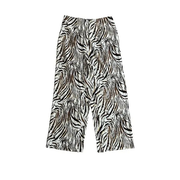 L'Academie Los Angeles Linen Pant Size XL Tiger Print‎ Brown White Revolve - Image 5