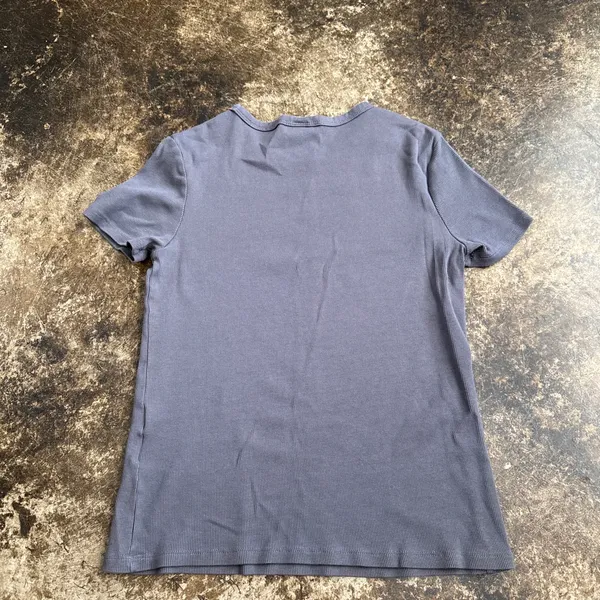 H&M Dark Grey Ribbed Cotton Tee  - Image 3