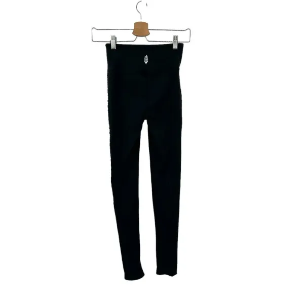 Free People Movement Side‎ Woven Lattice High Waisted Leggings Black Size XS - Image 4